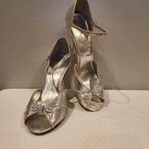 Charlotte Russe Glittering Silver Heels
